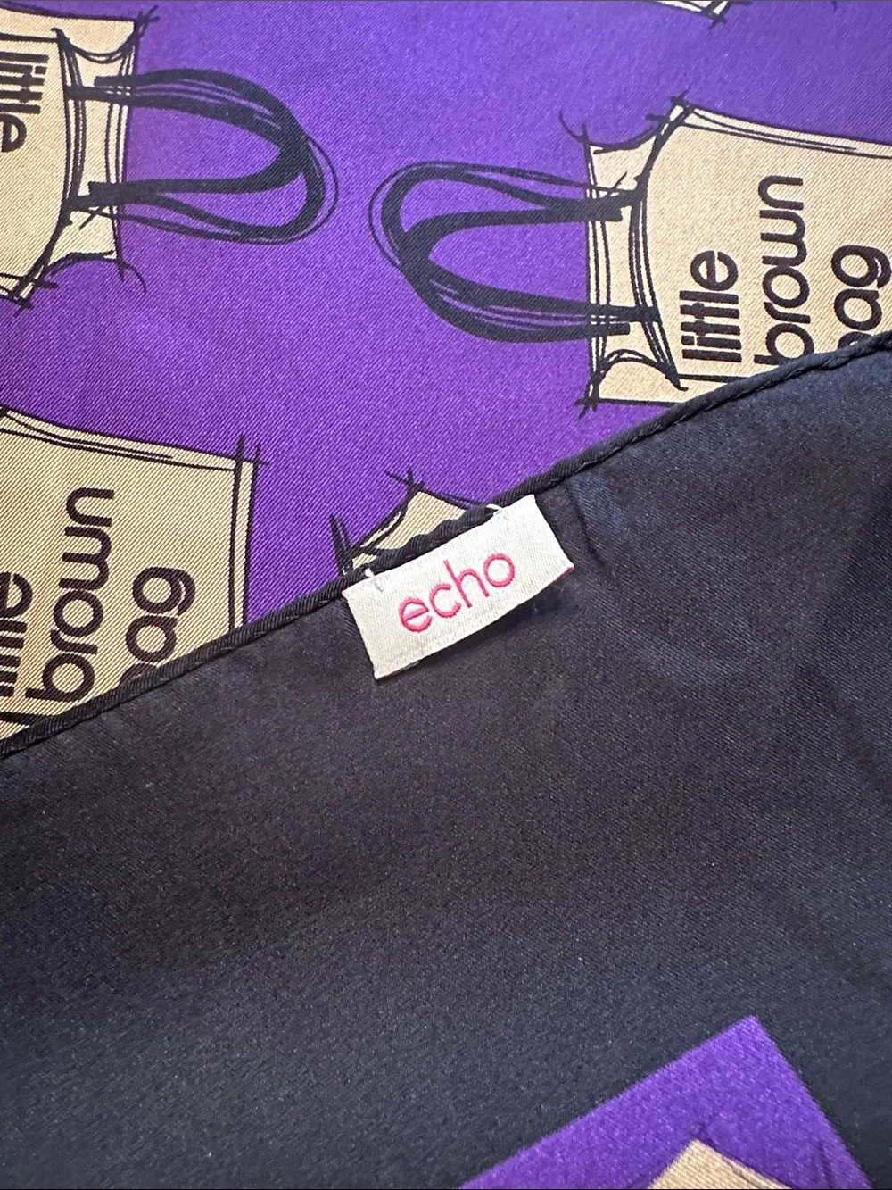 BLOOMINGDALE’S “LITTLE BROWN BAG” SILK SCARF BY ECHO